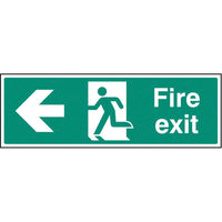 FIRE EXIT SIGNS, Arrow Left - Progress left from here, 450 x 150mm, Each