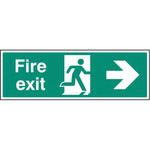 FIRE EXIT SIGNS, Arrow Right - Progress right from here, 450 x 150mm, Each