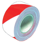 HAZARD WARNING TAPE, Polythene, Red and White Stripes, Each