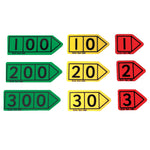 DURABLE POLYPROPYLENE, PLACE VALUE ARROWS, Hundreds, Tens and Units Set, Pack of 6 sets
