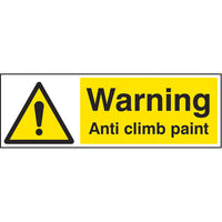 SAFETY SIGNS, SELF-ADHESIVE, Warning Anti Climb Paint Sign, 300 x 100mm (Rigid Plastic), Each
