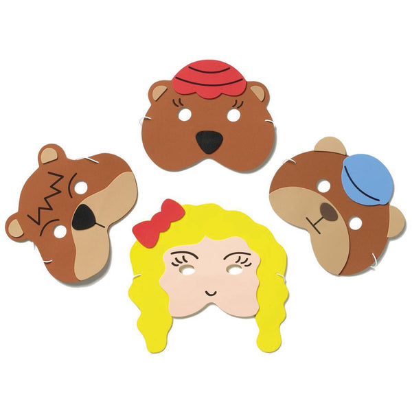 TRADITIONAL STORY MASK SET, , Goldilocks and the Three Bears, Set of 4