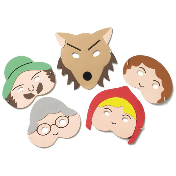 TRADITIONAL STORY MASK SET, , Little Red Riding Hood, Set of 5