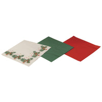 NAPKINS, PAPER , 3 Ply, 400mm Square, Festive Pattern, Pack of 100