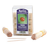 COCKTAIL STICKS, WOODEN, 80mm, Pack of, 1000