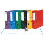 FILES, LEVER ARCH, A4 UPRIGHT, 63mm CAPACITY, 2 RING MECHANISM, Matt Cover, Black, Box of, 10