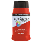 PAINT, ACRYLIC, DALER ROWNEY SYSTEM 3, Individual Colours, Cadmium Red Hue, 500ml