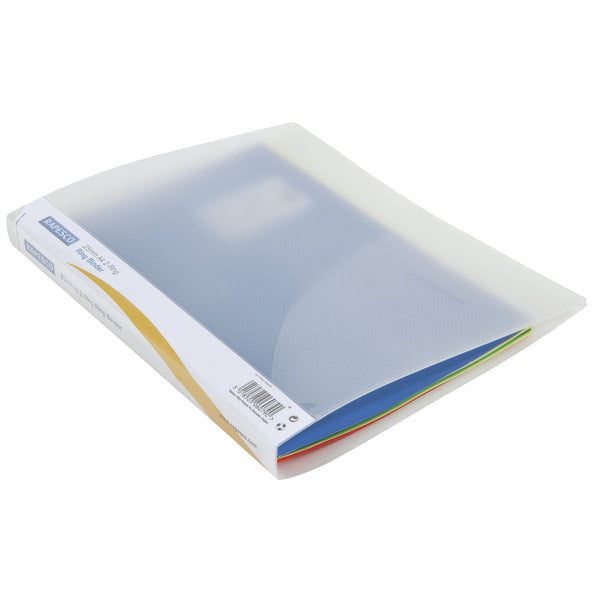 RING BINDERS, 2 RING ('O' Shaped), A4, FLEXIBLE POLYPROPYLENE, 15mm Capacity, Translucent, Clear, Box of, 10