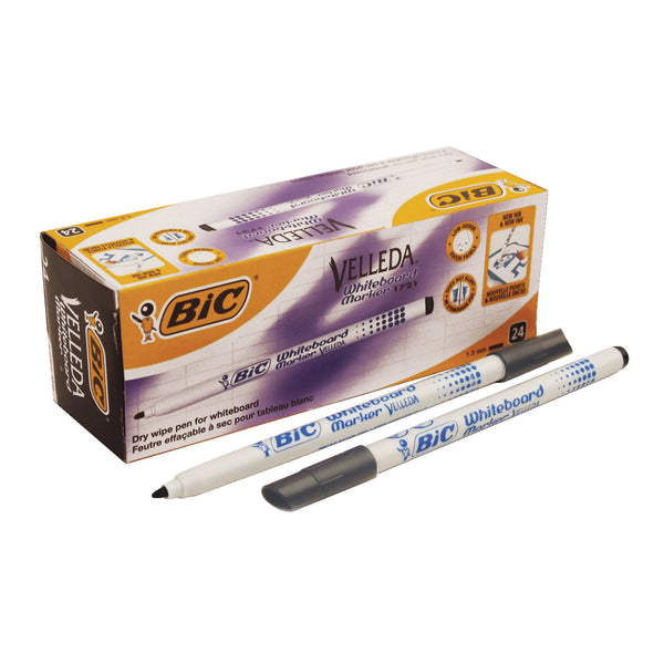 Bic Velleda 1721 Whiteboard Markers - Assorted Colours, Pack of 4, Dry  Erase Pens for School or Office