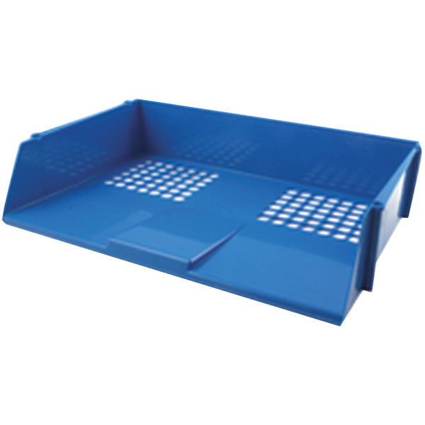 DESKTOP STORAGE (FOR A4 PAPERS), Wide Entry Letter Trays, Blue, Box of 6