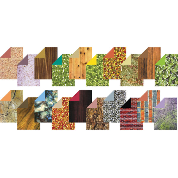 NATURE THEMED PATTERNED PAPER, NATURE THEMED PATTERNED PAPER, Nature's Textures, Pack of 40 sheets