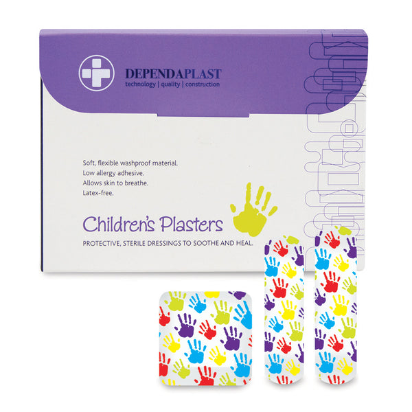 PLASTERS, STERILE, INDIVIDUALLY WRAPPED, Hypo-Allergenic, Waterproof, Novelty Pattern, 3 Assorted sizes, Box of, 100