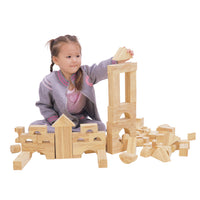 CONSTRUCTION, Wood Effect Soft Blocks, Age 2+, Set of 68 pieces