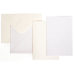 CARD AND ENVELOPE PACKS (105 x 148mm), WHITE & CREAM CARD & ENVELOPE PACKS, White, Pack of, 50