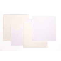 CARD AND ENVELOPE PACKS, CARD AND ENVELOPE PACKS, Square (125 x125mm), WHITE & CREAM CARD & ENVELOPE PACKS, White, Pack of, 50