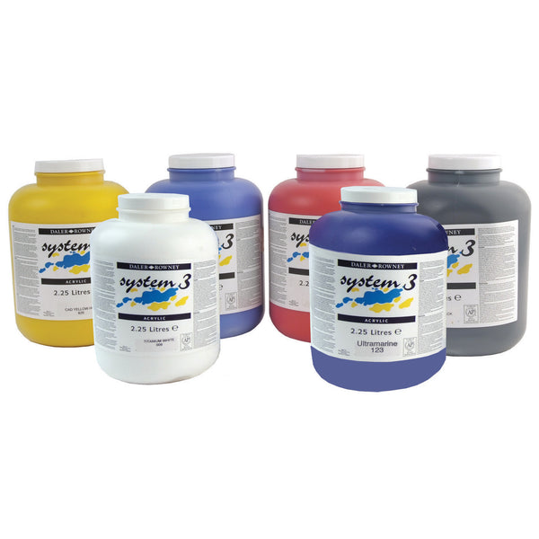 PAINT, ACRYLIC, DALER ROWNEY SYSTEM 3, Large Tubs, Mars Black, 2.25 litres