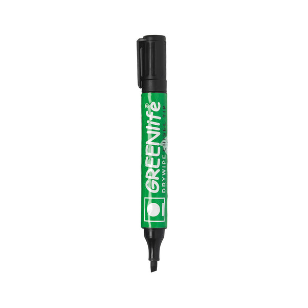 GREENLIFE DRYWIPE MARKERS, Single Colours, Black, Pack of 72