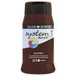 PAINT, ACRYLIC, DALER ROWNEY SYSTEM 3, Individual Colours, Burnt Umber, 500ml