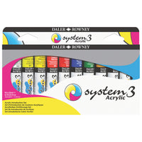 PAINT, ACRYLIC, DALER ROWNEY SYSTEM 3, Small Tube Introductory Pack, Pack of, 10 x 22ml