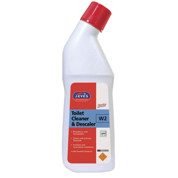 WASHROOM & TOILET CLEANING, W2 Toilet Cleaner & Descaler, Case of 6 x 750ml