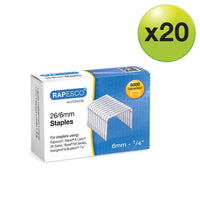 C, STAPLES, 26/6mm, 20 Boxes of, 5000