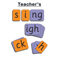 PHONIC CARDS, PHASE 2 and 7, Teacher Size, Set