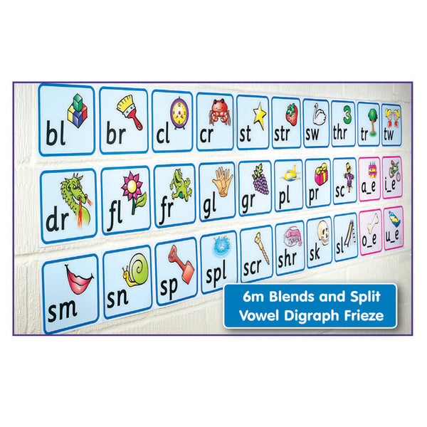 SMART PHONICS, WALL FRIEZES, Letters and Sounds, Blend, Set of 30