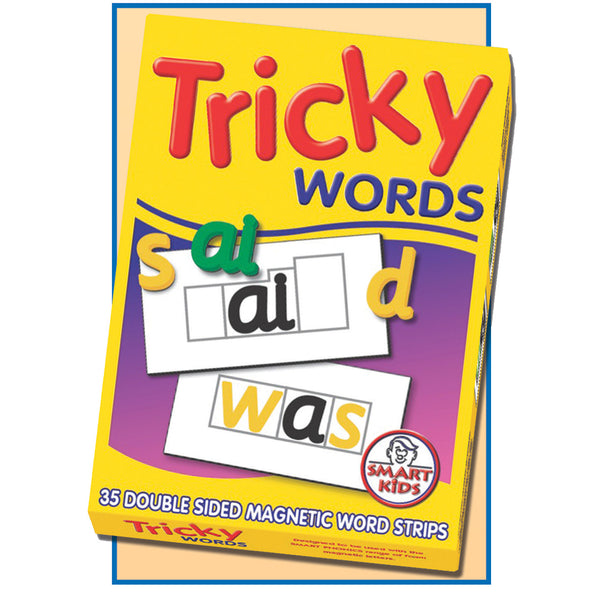 TRICKY WORDS, Double Sided Magnetic Word Strips, Set