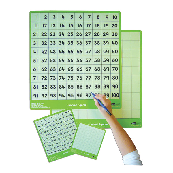 100 NUMBER SQUARES, Boards, Teacher, 500 x 460mm, Each