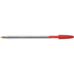 Ballpoint Pens, STANDARD BARREL - MEDIUM TIP, BiC Cristal Original Medium, Red, Box of 50
