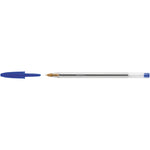 Ballpoint Pens, STANDARD BARREL - MEDIUM TIP, BiC Cristal Original Medium, Blue, Box of 50