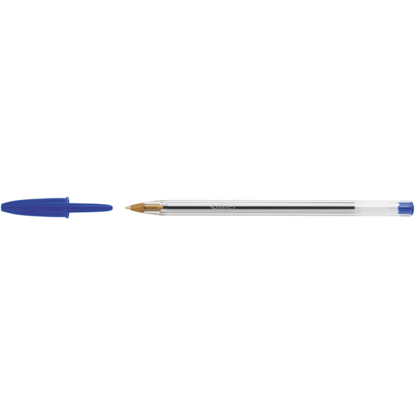 Ballpoint Pens, STANDARD BARREL - MEDIUM TIP, BiC Cristal Original Medium, Blue, Box of 50