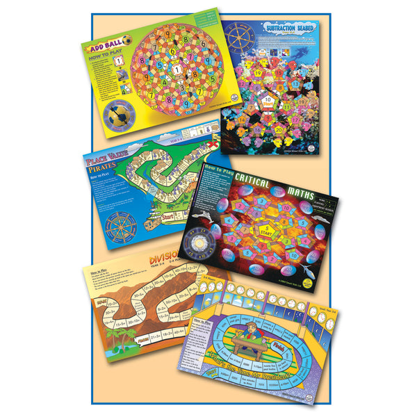 MATHS BOARD GAMES, Pack 1, Set of 6