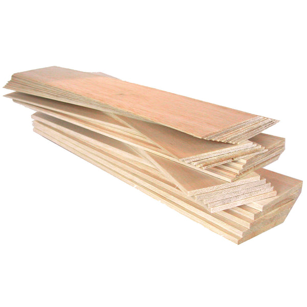 BALSA WOOD, Thin Sheets, 75mm wide, Pack of 30