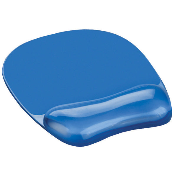 MOUSE MATS WITH WRIST SUPPORT, Crystal Gel, Blue, Each