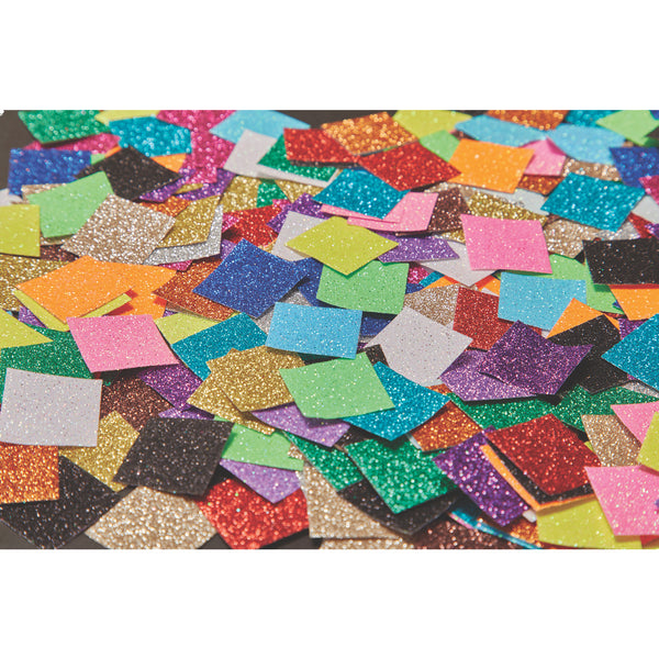PAPER SHAPES, GLITTER PAPER SQUARES, Jumbo 25mm, Pack of, 2000