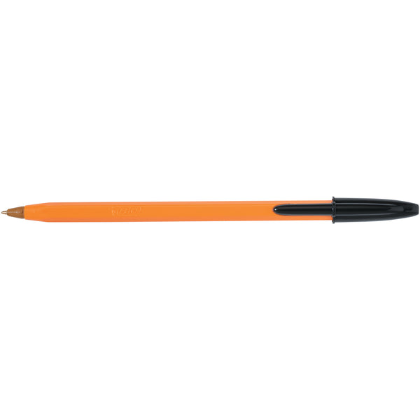 Ballpoint Pens, STANDARD BARREL - FINE TIP, BiC Orange Original Fine, Black, Box of 20