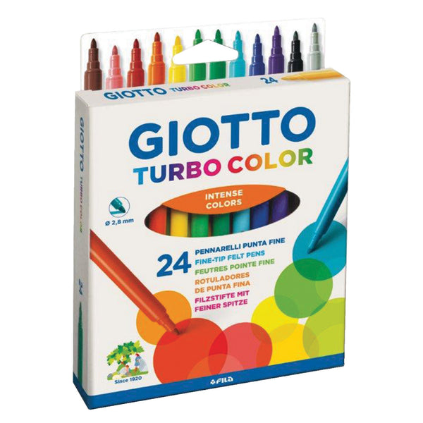 FINE FIBRE TIPPED PEN, GIOTTO Turbo Colour, Assorted, Pack of, 24