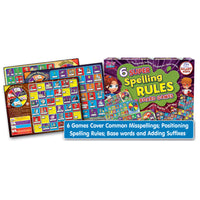 SMART KIDS, SUPER SPELLING RULES BOARD GAMES, Set of, 6