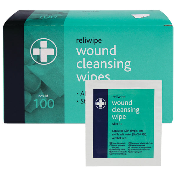 FIRST AID, WIPES, Sterile Saline, Box of 100