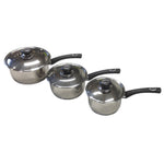 SAUCEPAN SET, STAINLESS STEEL, Heat Resistant Handles, Set of 3 pieces