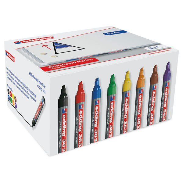 MARKERS, DRYWIPE WHITEBOARD, CHISEL TIP, 8 Assorted Colours, Pack of, 50