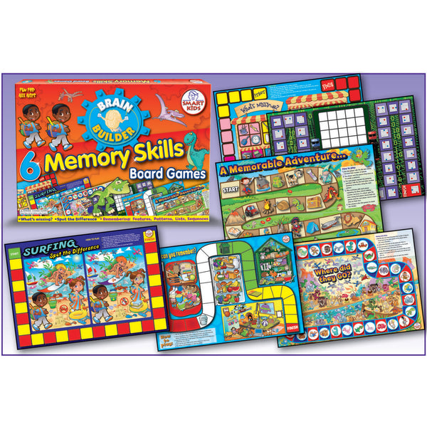 SMART KIDS, MEMORY SKILLS BOARD GAMES, Set of, 6