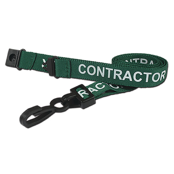 LANYARDS, Pre-Printed, Contractor (Green), Pack of 25