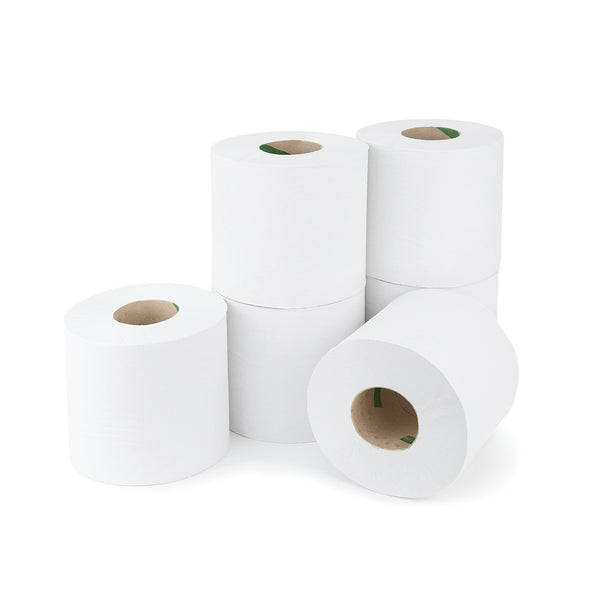 SMARTBUY, WHITE CENTREFEED ROLLS, 1 Ply, Case of 6 Rolls