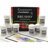 STUDENT WATERCOLOURS, BRUSHO WATERCOLOUR INK POWDER, Starter Pack, Assorted, Pack of 8 x 15g