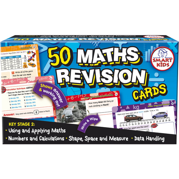 MATHS REVISION CARDS, Pack of, 50