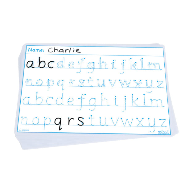 WRITE 'N' WIPE BOARDS, Alphabet Tracing - Flexible, A4, Pack of 30