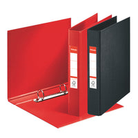 RING BINDERS, 2 RING ('O' Shaped), A5, Polypropylene Covered Stiff Board, 25mm Capacity, Red, Box of, 10