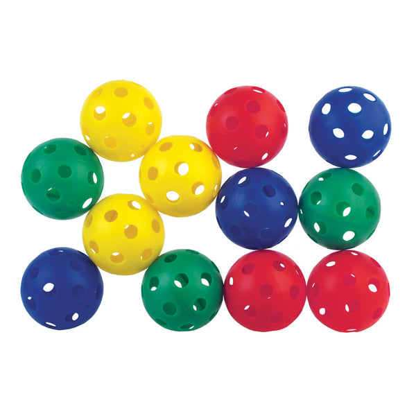 AIRFLOW PERFORATED PLASTIC BALLS, Pack of 12, 90mm diameter, Pack of, 12